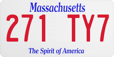 MA license plate 271TY7