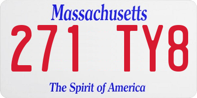 MA license plate 271TY8