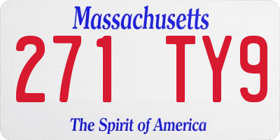 MA license plate 271TY9
