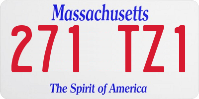 MA license plate 271TZ1