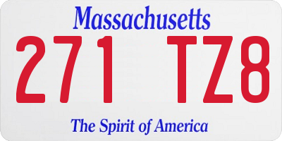 MA license plate 271TZ8