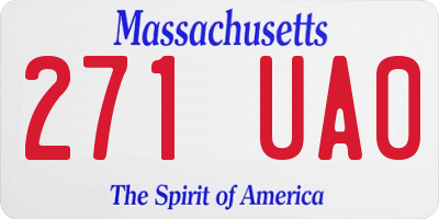 MA license plate 271UA0