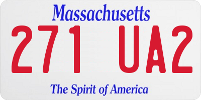 MA license plate 271UA2