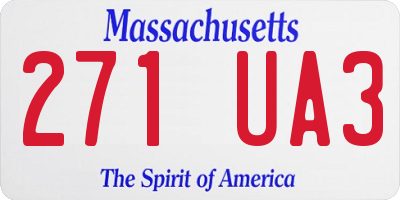MA license plate 271UA3