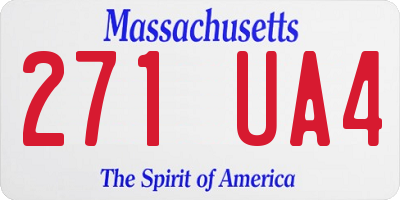 MA license plate 271UA4