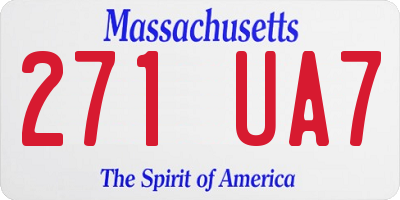 MA license plate 271UA7