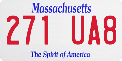 MA license plate 271UA8