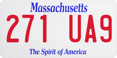 MA license plate 271UA9