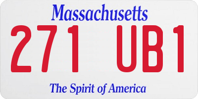 MA license plate 271UB1