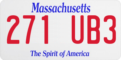 MA license plate 271UB3