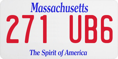 MA license plate 271UB6