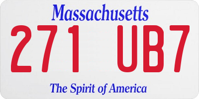MA license plate 271UB7