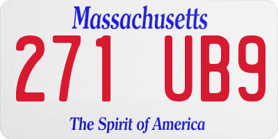MA license plate 271UB9