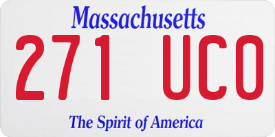MA license plate 271UC0