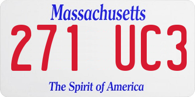 MA license plate 271UC3