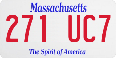 MA license plate 271UC7