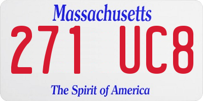 MA license plate 271UC8