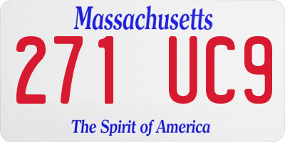 MA license plate 271UC9