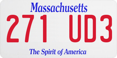MA license plate 271UD3