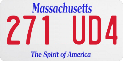 MA license plate 271UD4