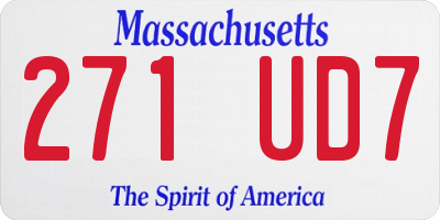 MA license plate 271UD7