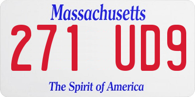 MA license plate 271UD9