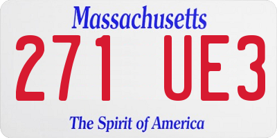 MA license plate 271UE3