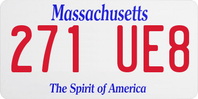 MA license plate 271UE8