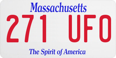 MA license plate 271UF0