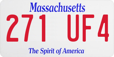 MA license plate 271UF4