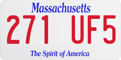 MA license plate 271UF5