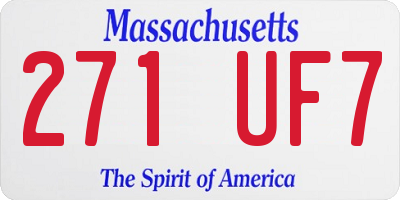 MA license plate 271UF7