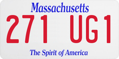 MA license plate 271UG1