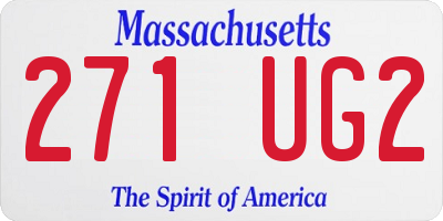 MA license plate 271UG2