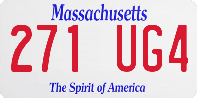 MA license plate 271UG4