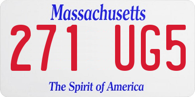 MA license plate 271UG5