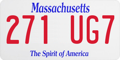 MA license plate 271UG7