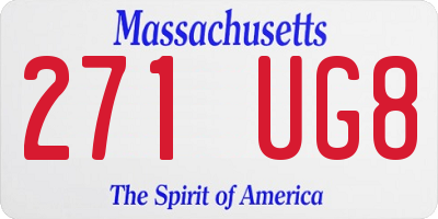 MA license plate 271UG8