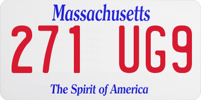 MA license plate 271UG9