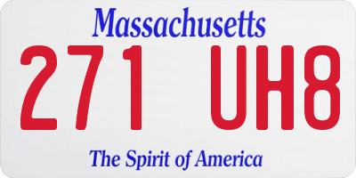 MA license plate 271UH8