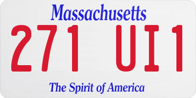 MA license plate 271UI1