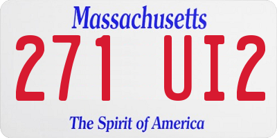 MA license plate 271UI2