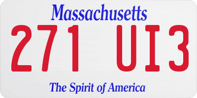 MA license plate 271UI3
