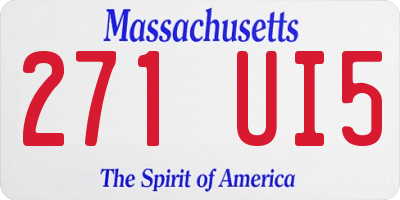MA license plate 271UI5