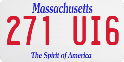 MA license plate 271UI6