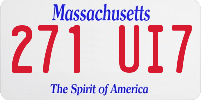 MA license plate 271UI7