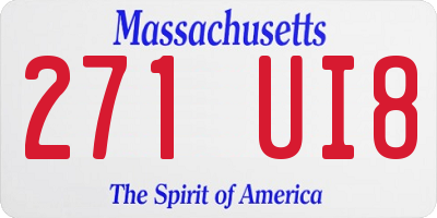 MA license plate 271UI8