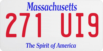MA license plate 271UI9