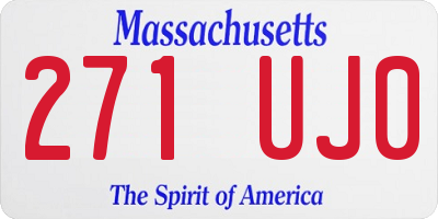 MA license plate 271UJ0