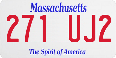 MA license plate 271UJ2